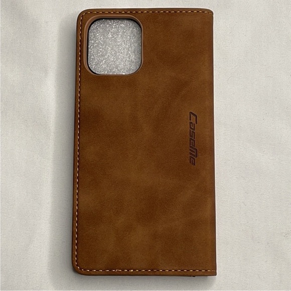 🔥 iPhone 12 high quality tan suede wallet case - Picture 4 of 14